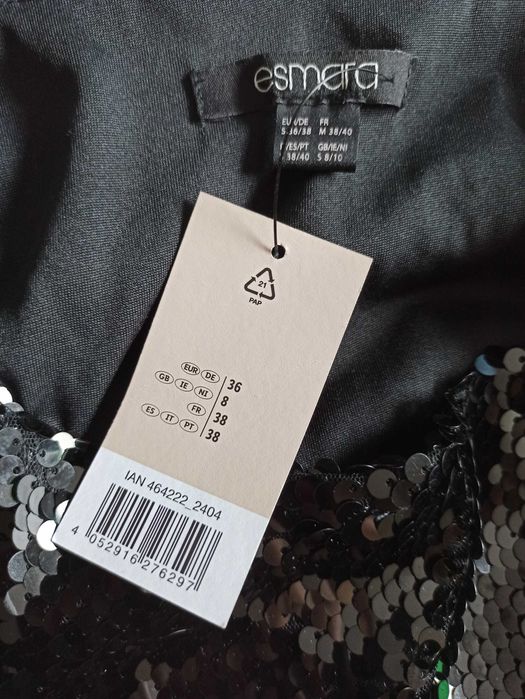 Sukienka czarna cekinowa Nowa