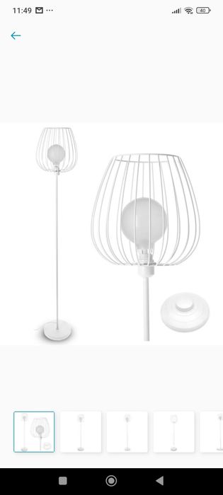 Biała lampa podłoga