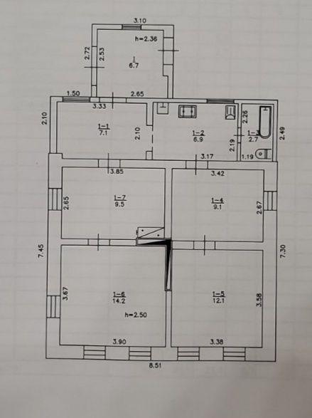 Будинок 4 кімнати 68м2 центр