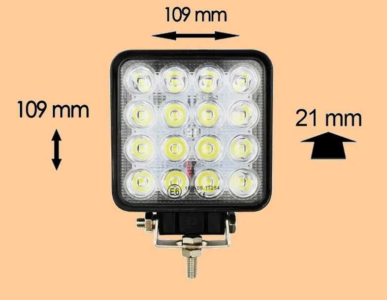 Nowa!!! Lampa 16 LED halogen roboczy szperacz 48W 12V 24V