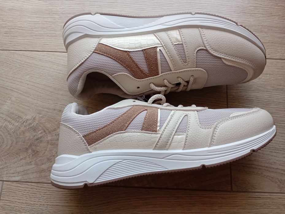 Buty, sneakersy damskie, beżowe r.40, nowe, wysyłka gratis!