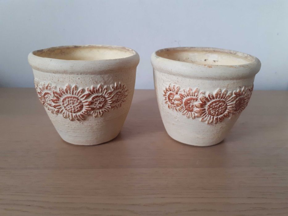 ozdobne doniczki ceramiczne 2 sztuki
