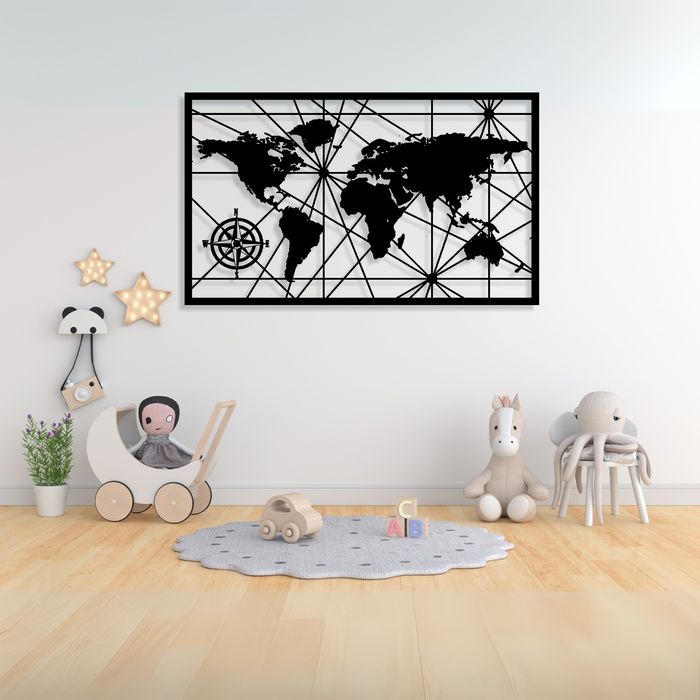 Mapa Świata 3D Obraz Ażurowy XXL Dekoracja Ścienna + Gratis