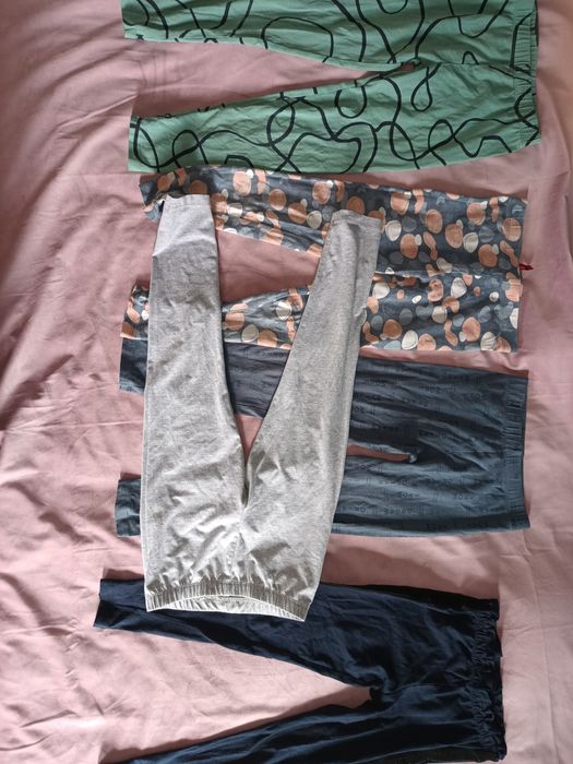 Zestaw idealny do szkoły 11 sztuk.  leginsy dziewczęce rozm. 134