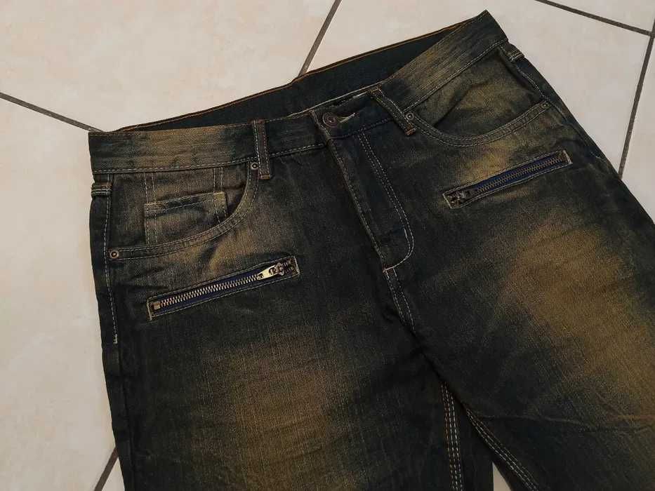 RAINBOW - NOWE! Spodnie Męskie Jeans - pas 86cm/ dł. 105cm