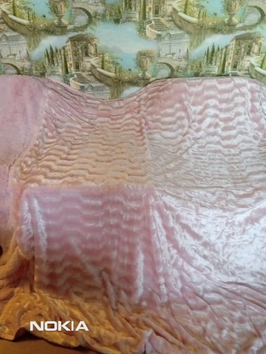 Новый плед (покрывало) "Норка" евроразмер 220/240 пудрового цвета