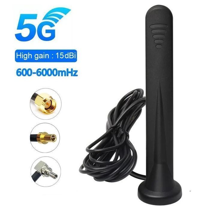 Антена 4G/5G LTE всенаправлена SMA TS9 CRC9 — авто дача роутер