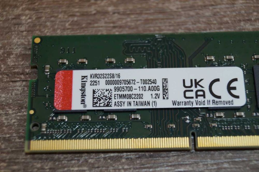 Пам'ять для ноутбуків Kingston 16 GB SO-DIMM DDR4 3200 MHz TVOYO