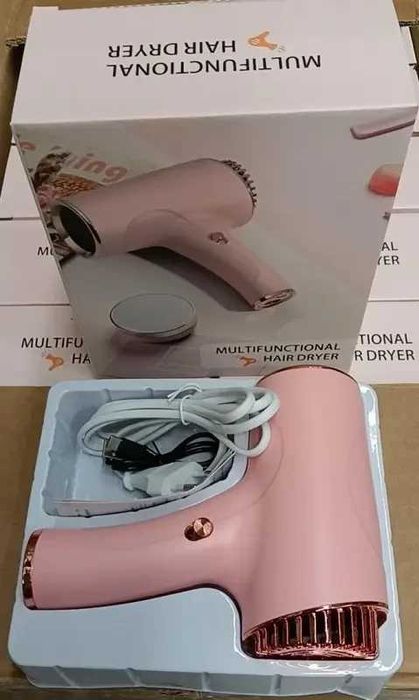 Компактний акумуляторний фен whd-01 500w pink
