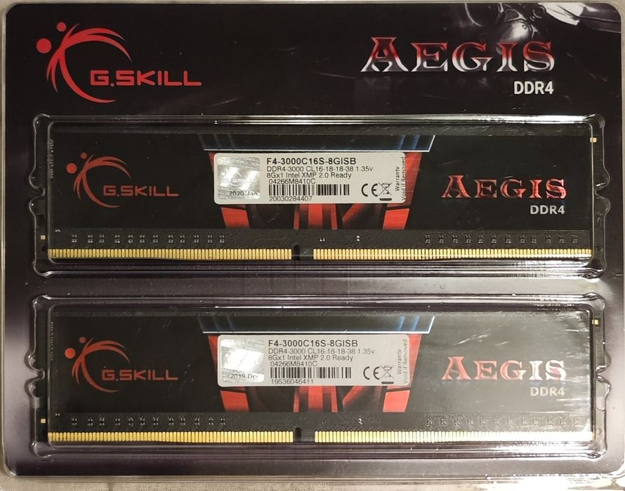 Memória RAM G.Skill Aegis DDR4 16GB (2x8GB) 3000MHz – Nova em caixa