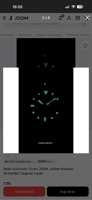 Seiko Automatic Divers 200M Jubilee Bracelet SKX009K2 Zegarek męski