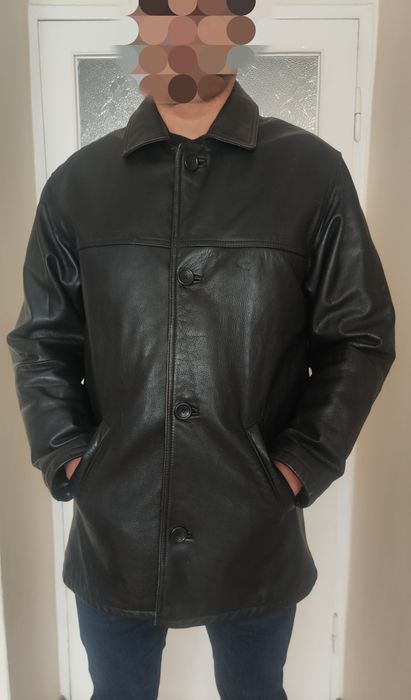 Oryginalna kurtka skórzana CAMEL męska czarna rozmiar 52 = Kraków