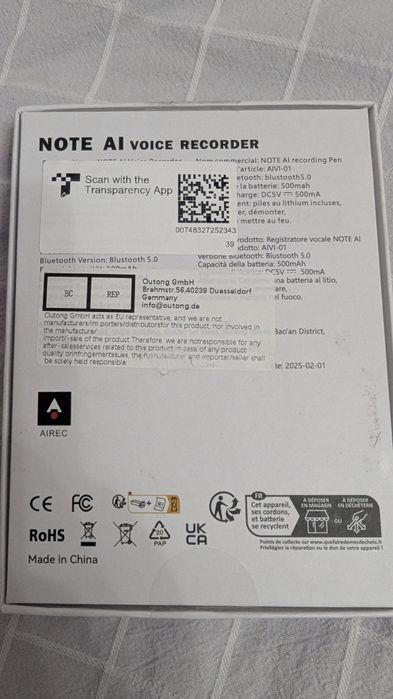 АІ Диктофон GPT Рowate 64GB запис, транскрипція,  112 мов