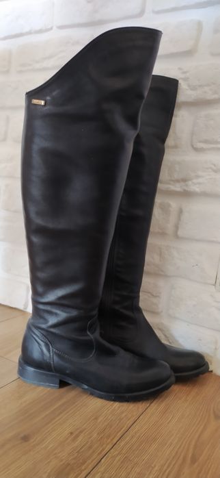 Kozaki buty zimowe do kolan skórzane