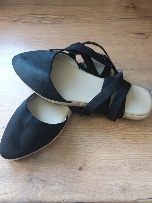 Espadryle wiązane czarne 38