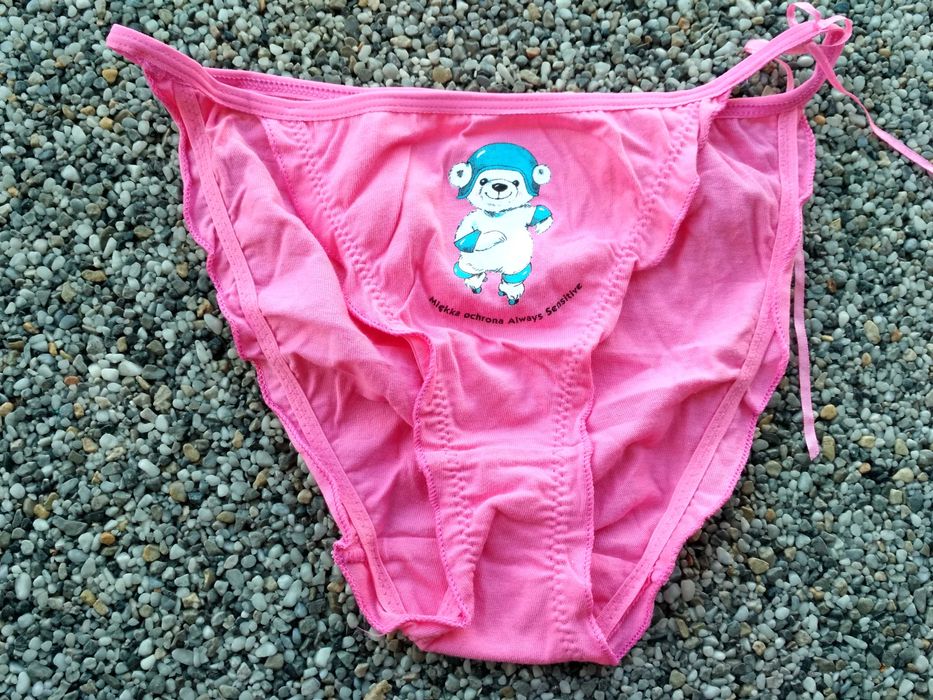 nowe majtki L miś różowe bawełniane