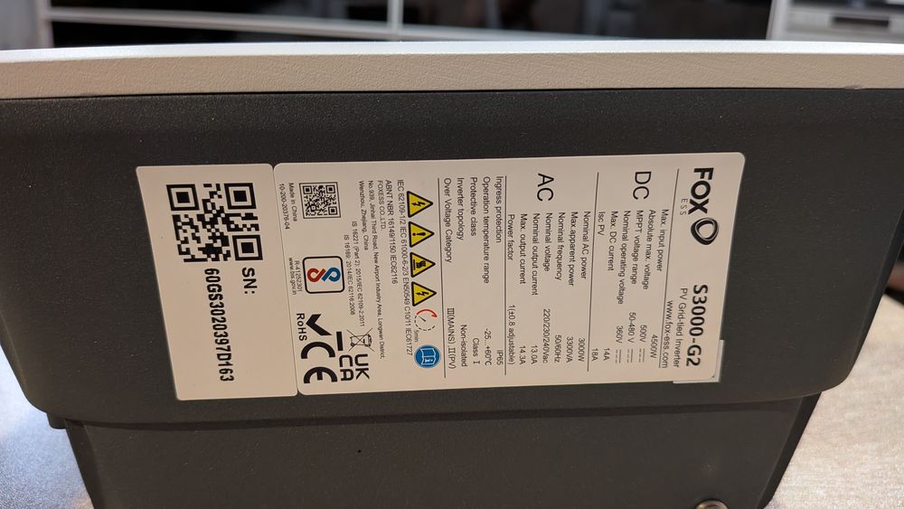Inversor painéis solares Fox S3000