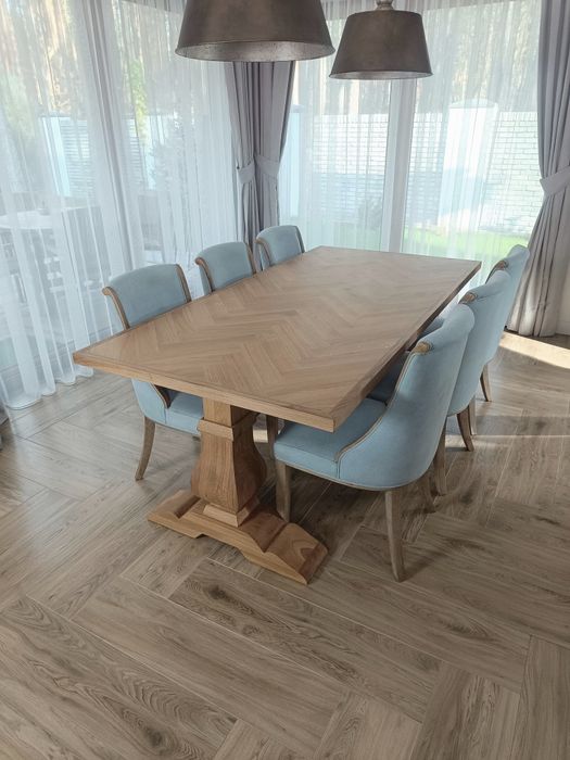 WYPRZEDAŻ Stół dębowy 200/100 blat jodełka dostępny ,model Baron