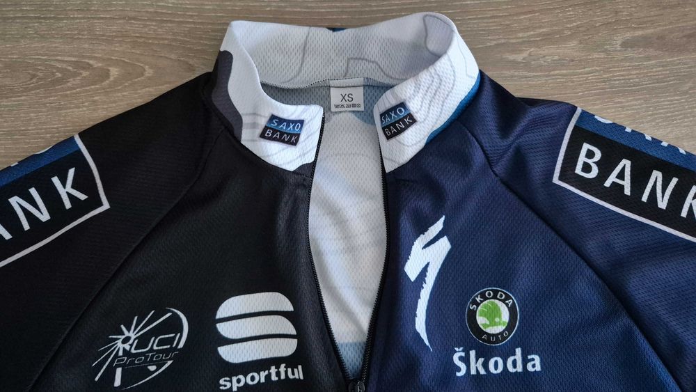 Strój kolarski rowerowy SAXO BANK rozm. XS/S, stan idealny