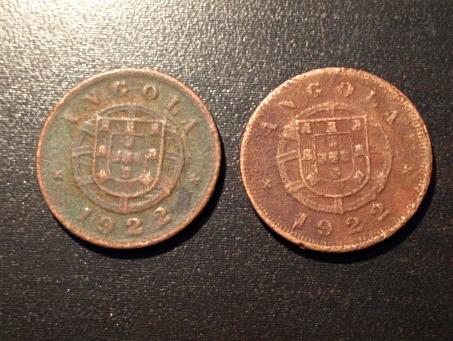 5 centavos - Angola 1922 - Bronze - Bela / MBC - muito bem conservada