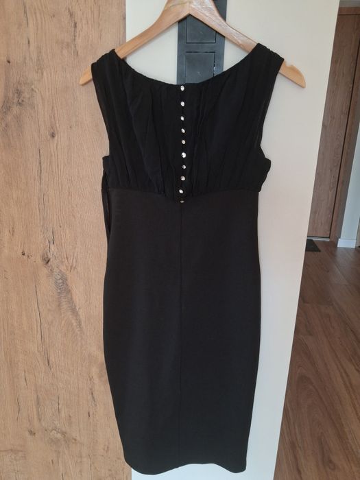 Ted Baker sukienka midi czarna wełna i jedwab XS