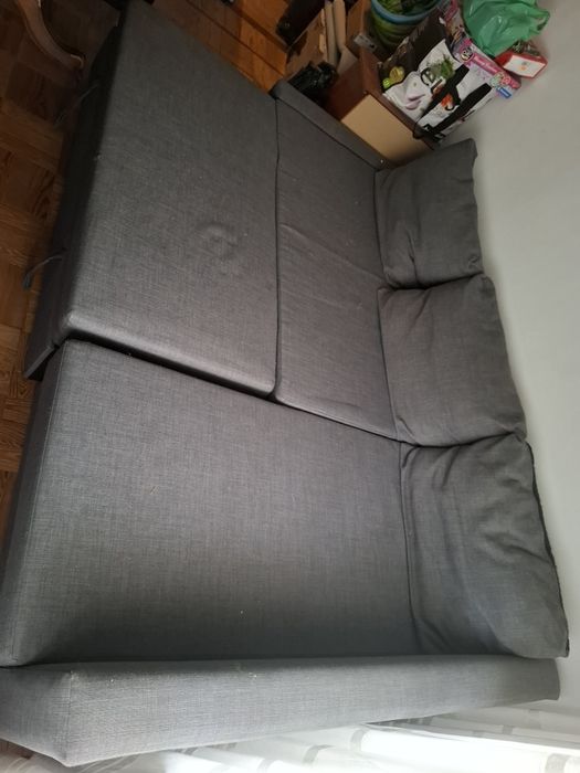 Sofá Cama com chaise long + Almofadas