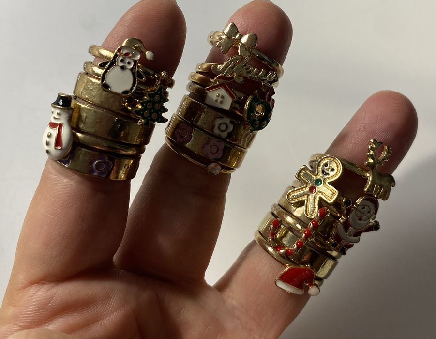 Złoto gołd pierścionki obrączki świąteczne