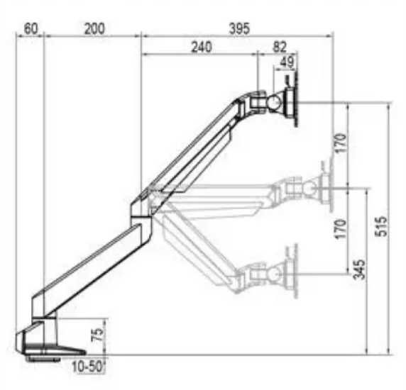 Ножка монитора Desky Single Monitor Arm  27-40 in