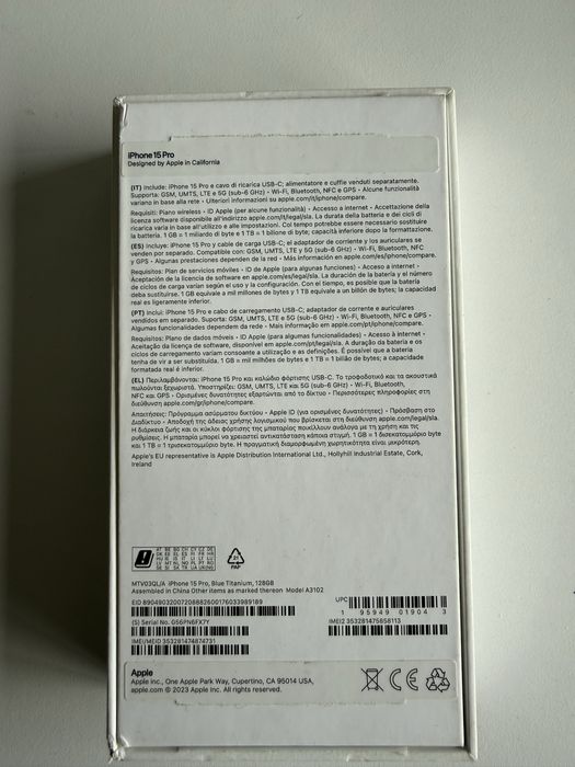 Iphone 15 pro azul titânio