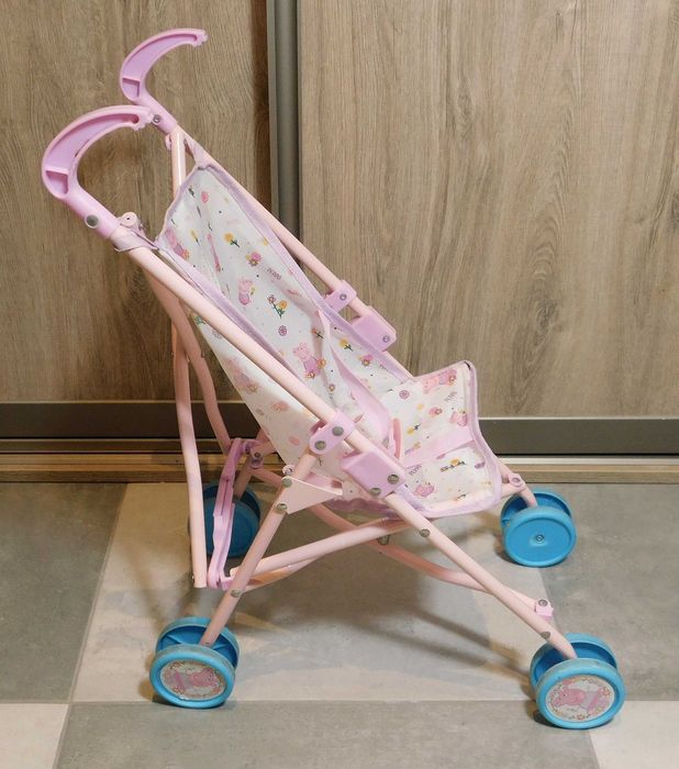 Wózek dla lalek składany Peppa Pig różowy
