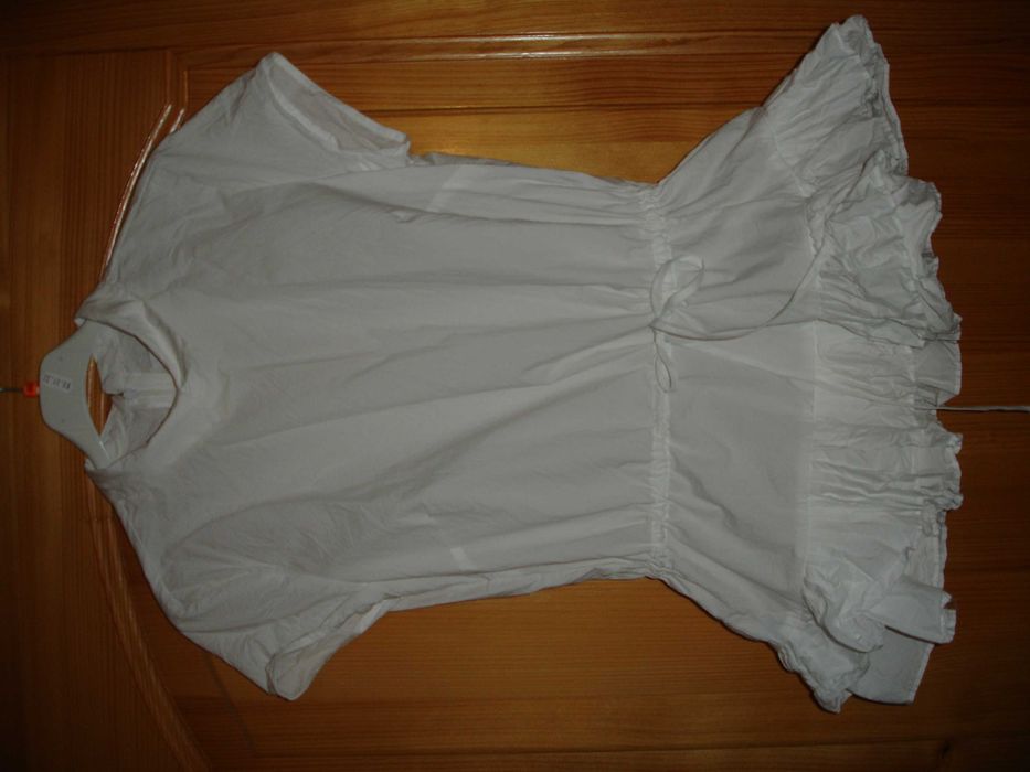 Reserved biała koszula kołnierzyk z falbanką M 38 100% bawełna