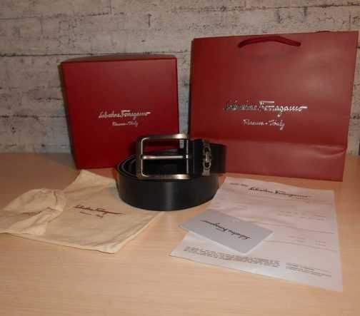 Salvatore Ferragamo pasek firmowy, skóra naturalna, Włochy 180