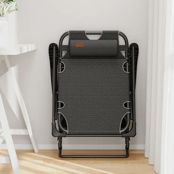 Розкладне крісло шезлонг садовий із подушкою WCG FCB-S06PС