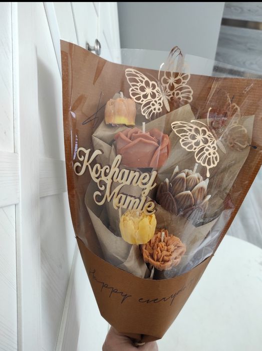 Bukiet świec sojowych Jesień Flower box