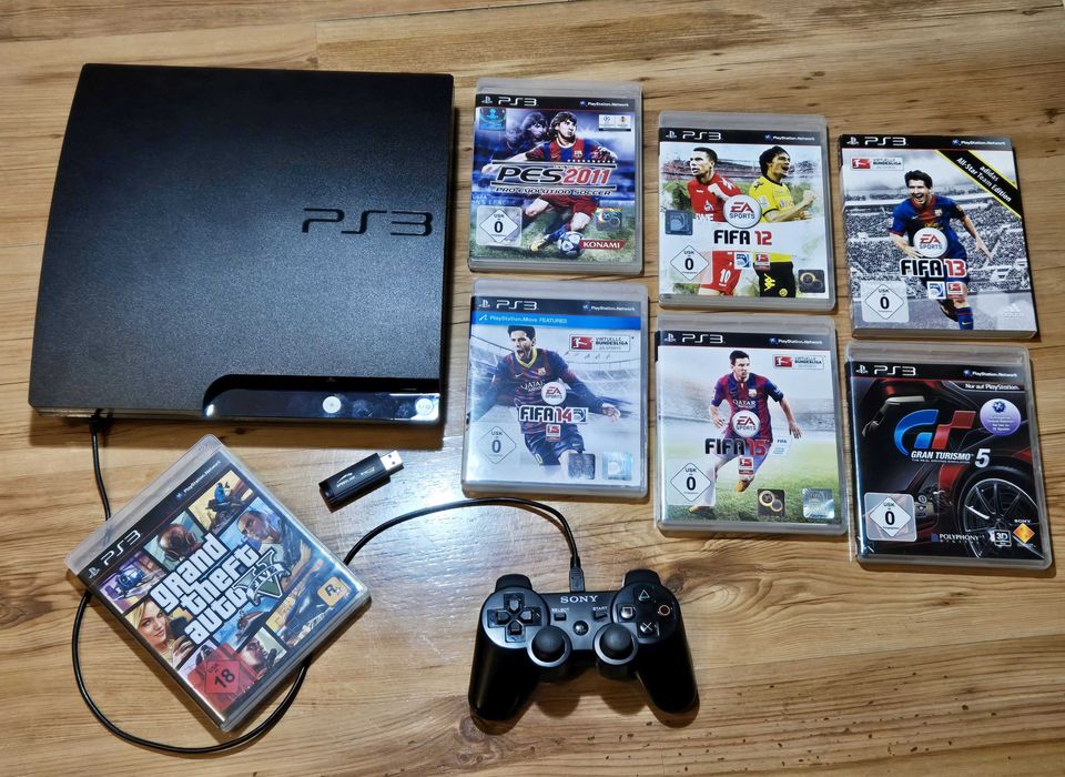 Konsola SONY Playstation PS3 Slim 320 GB CECH-2504B 1 Pad 7 gier