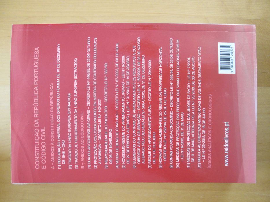 Constituição da Reública Portuguesa e Código Civil