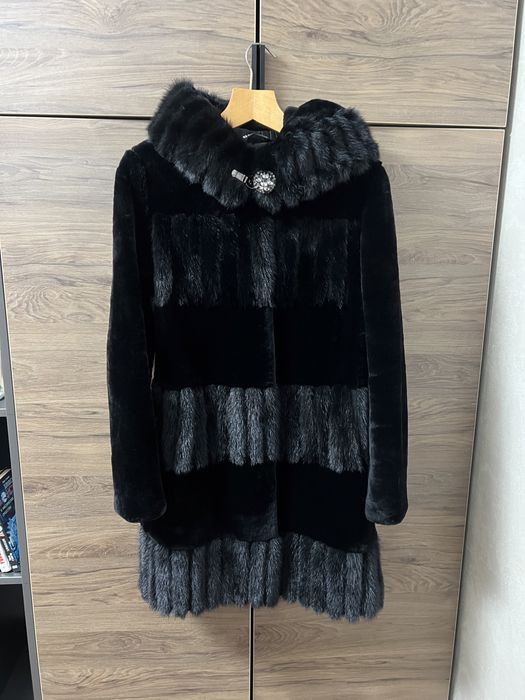 Шуба мутон + норка