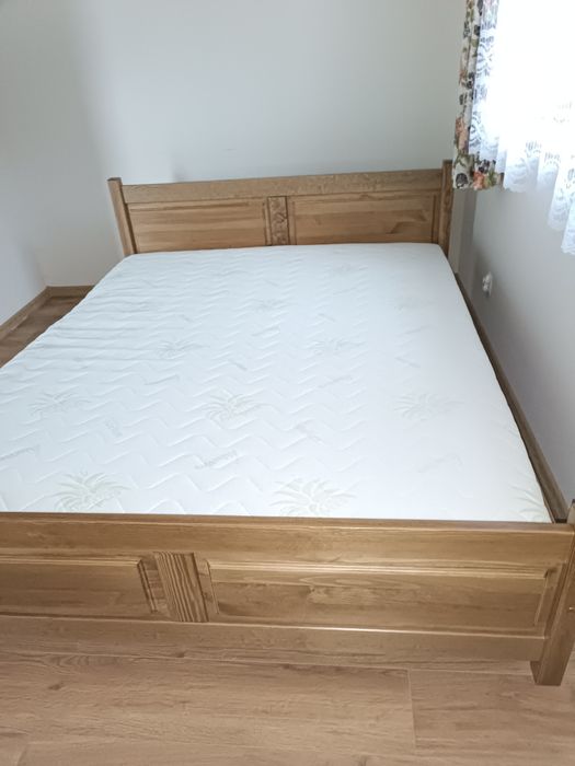 Nowe Łóżko 160x200 drewno sosna, sosnowe, materac bonell, nowe