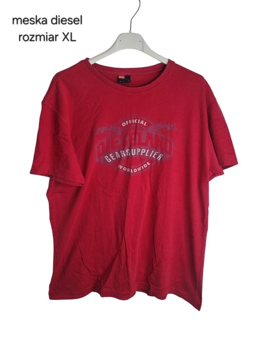 Męska czerwona bluzka t-shirt diesel rozmiar XL