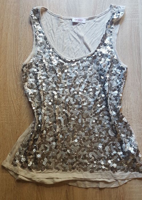 Kremowy, złoty top z Cekinami Orsay r.uniwersalny