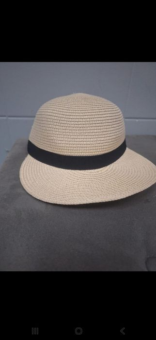 Boné de palha com velcro para mulher novo