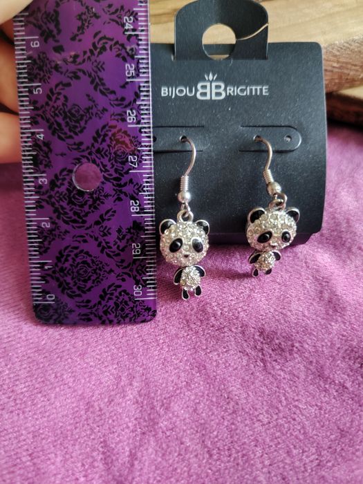 BijouBrigitte kolczyki pandy kryształki