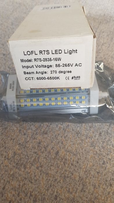 Lampadas LED R7S 16W 6000k.