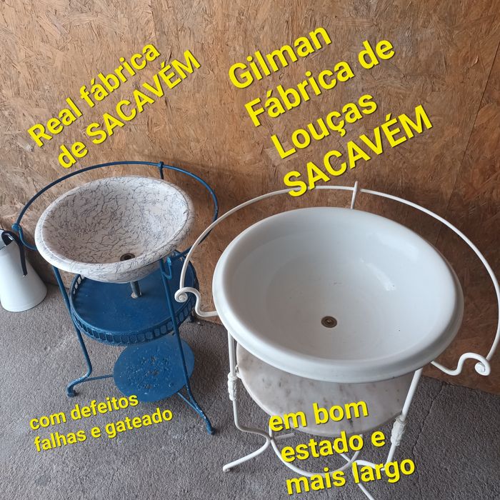 2 Lavatórios antigo real fábrica de sacavem e gilman fábrica de louça