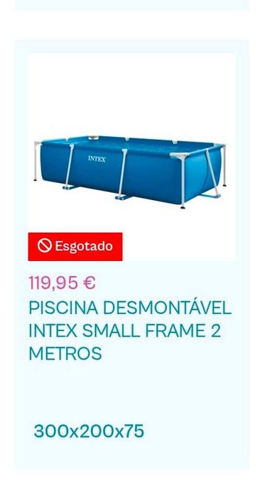 Piscina desmontavel INTEX 3x2x0,75 como nova