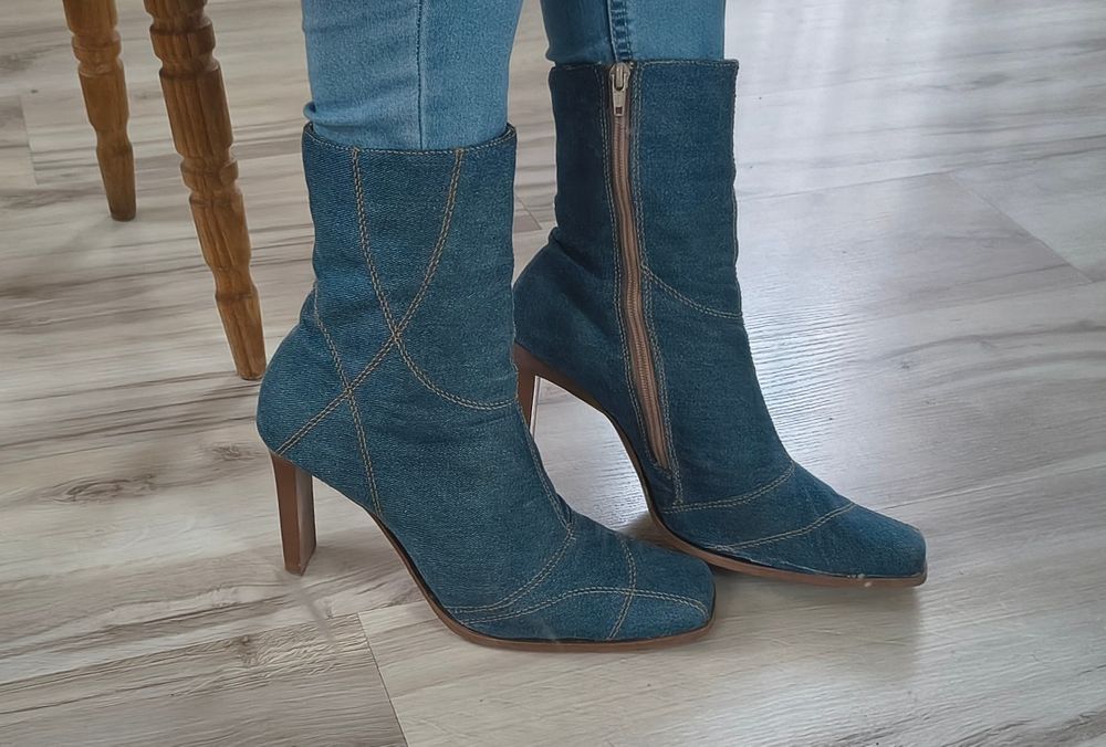 Jeansowe botki wkładka 26,7 cm