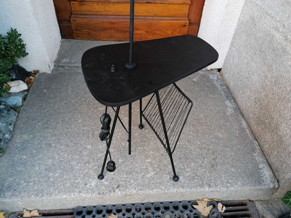 Lampa Stojąca Stolik Gazetnik PRL Lata 1960