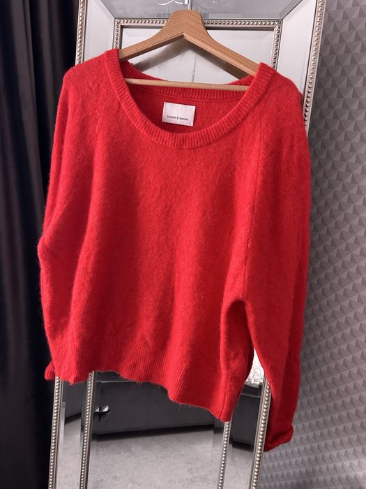 Samsoe Samsoe czerwony sweter z alpaką xl