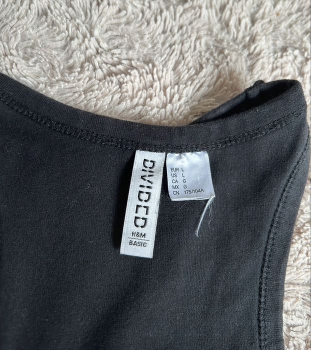 Krotka czarna sukienka mini obcisla L h&m