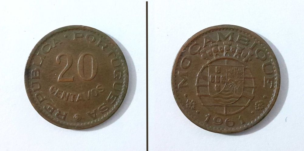 Lote de 4 Moedas antigas de Moçambique - 1936/1941/1961/1963